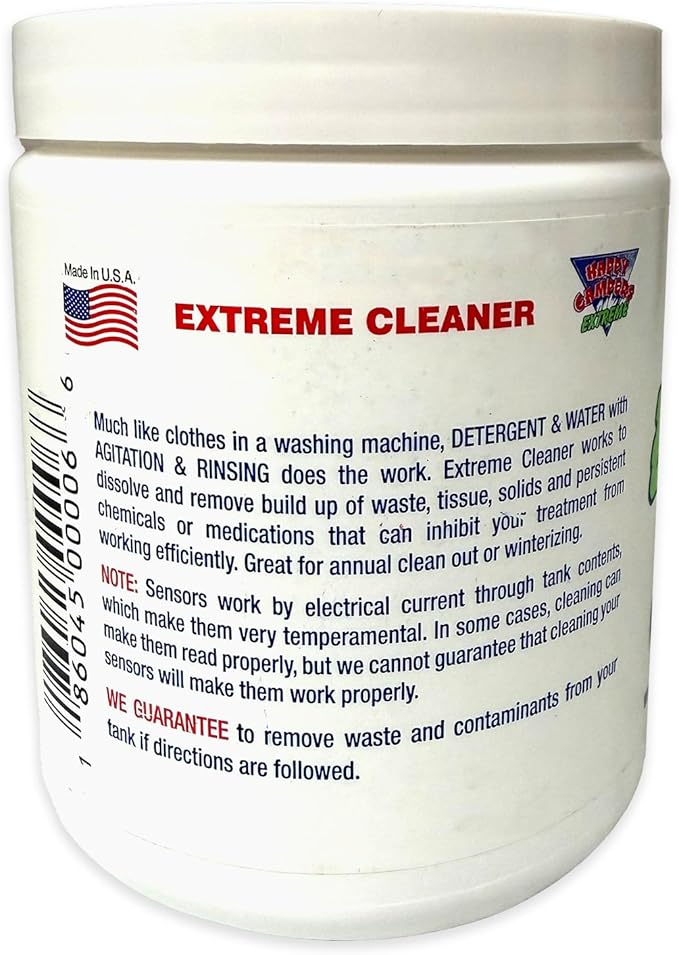 Happy Campers Extreme RV Holding Tank Cleaner – Deep Cleaning Formula for Black & Gray Tanks, Helps Clean Black Tank Sensors & Remove Odor-Causing Buildup (Pack of 2)
