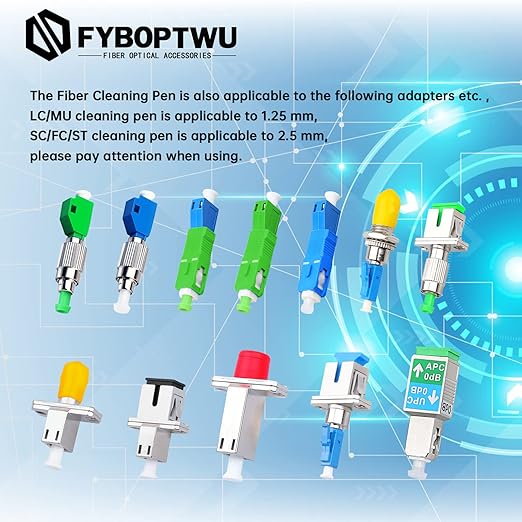 1 pc Fiber Optic Cleaner Fiber Optic Tools Cleaing Pen for FC, SC & ST 2.5mm Connector, Fiber Cleaner Pen - 800+ Endface & Optical Connector Cleans