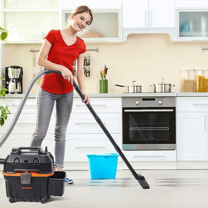 WECLEAN Shop Vac 4 Gallon 5.5 Peak HP Commercial Wet Dry Vacuum Cleaner, Heavy Duty Shop Vac with Blower Function, HEPA Filter, Portable Wet Dry Vac for Garage Car Detailing Construction Cleanup