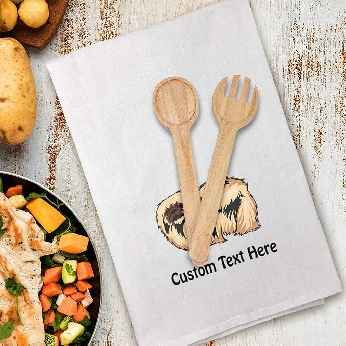 Style In Print Custom Decor Flour Kitchen Towels Pekingese Pets Dogs Cleaning Supplies Dish Towels Personalized Text Here
