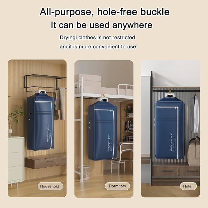 Portable Clothes Dryer, Mini Compact Dryer, Upgraded Fast-Drying Machine with Adjustable Timer & Wrinkle-Reducing Heat, for Travel, Apartment, Families, RV
