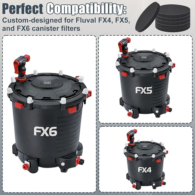 Fx4 Carbon Filter Pads Compatible with Fluval FX4 FX5 / FX6 Canister Filter,Replacement Carbon Impregnated Foam Pads Aquarium Filter Media Pack of 12