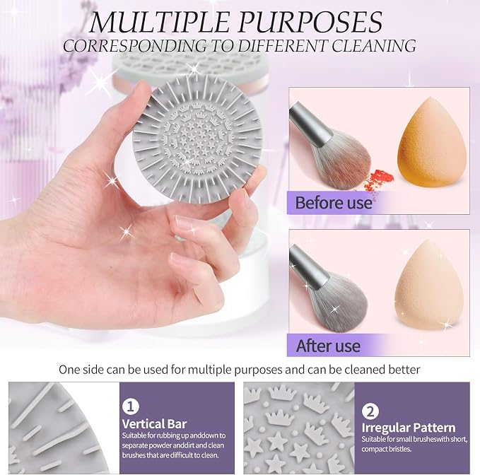 Electric Makeup Brush Cleaner – Brush Cleaning Machine, 30 Second Fast Deep Clean, USB Powered One-Button Operation, Low Noise Portable Makeup Brush Washer for Home Travel Beauty Salon