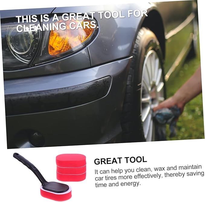 Healifty 5pcs Car Wash Brush Tire Shine Applicator Car Waxing Tool Natural Sponge for Cleaning and Polishing