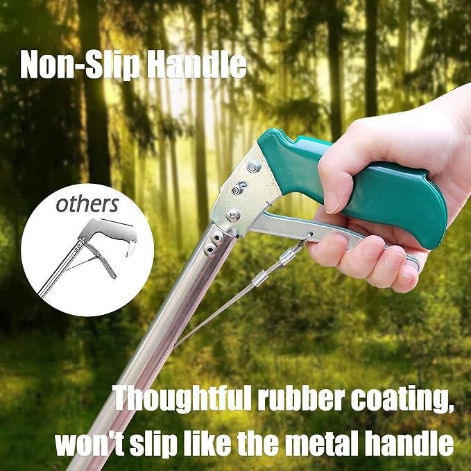 IC ICLOVER 60" Professional Snake Tongs, Extra Long Repitle Grabber Heavy Duty Rattle Snake Catcher Wide Jaw Handling Tool with Auto Lock, Non-Slip Grip Handle for Snake Moving Catching Transport