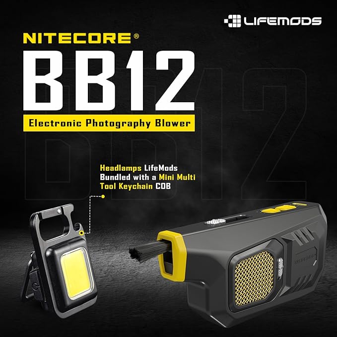NITECORE BB21 Electronic Photography Air Blower Camera Cleaning Kit with COB Flashlight