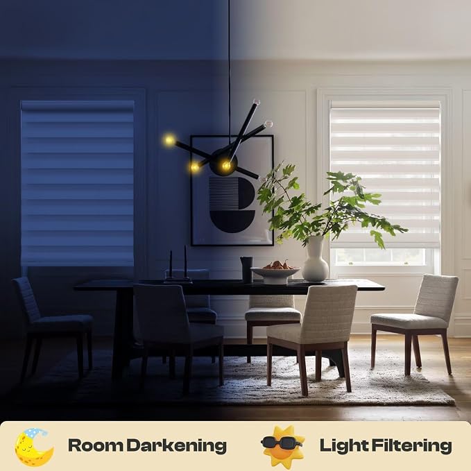 Custom MYshade Zebra Blinds for Windows Cordless Windows Shades Light Filtering Window Treatments Privacy Light Control for Day and Night Easy to Install, Beige