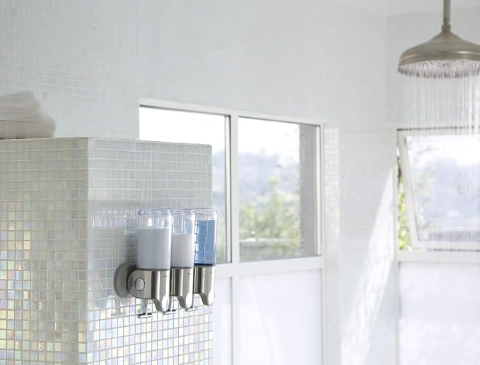 simplehuman Triple Wall Mount Shower Pump and simplehuman 8 oz. Touch-Free Sensor Liquid Soap Pump Dispenser
