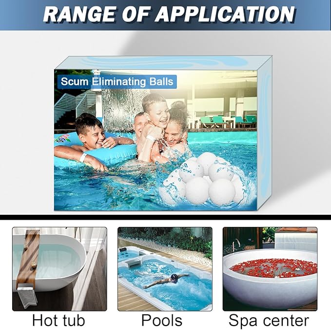 Scum Balls for Pool,3 Inch Scum Eliminating Balls,Reusable Oil Absorbing Sponge,Washable Pool Filter Cleaner Sponge Ball,Floating Scum Absorber for Hot Tub,Swimming Pool,Spa (12pcs)