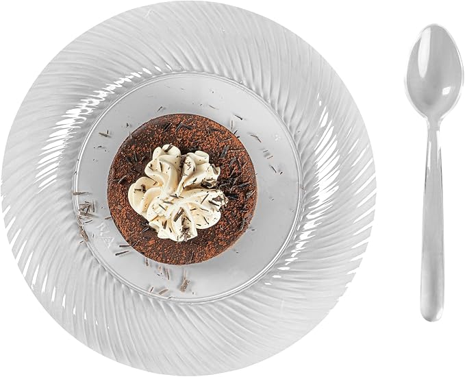 Restaurantware Moderna 5.5 Inch Disposable Spoons 250 Recyclable Small Dessert Spoons - Crack-Resistant For All Types Of Meals Clear Plastic Plastic Spoons