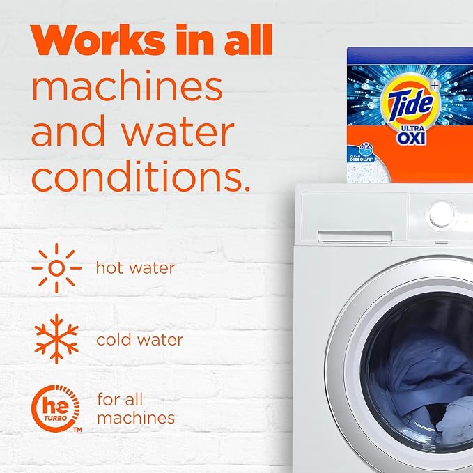 Tide HE Ultra Oxi Powder Laundry Detergent, Original, 250 Ounce