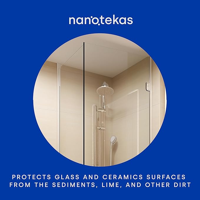 Nano Glass Coating 2-in-1 Kit - Shower Glass and Ceramic protector. Water Repellent spray for glass and Glass Guard for shower doors - Shield against soap residue and hard water stains