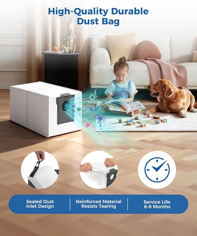 D20 Plus Accessories for Dreame robot Vacuum Cleaner, replacement parts include: 2 Main Brushes, 6 Side Brushes, 4 HEPA Filters,6 Dust Bags,4 Wipes,1 cleaning brush,1 Screwdriver-Yivy 24 pcs