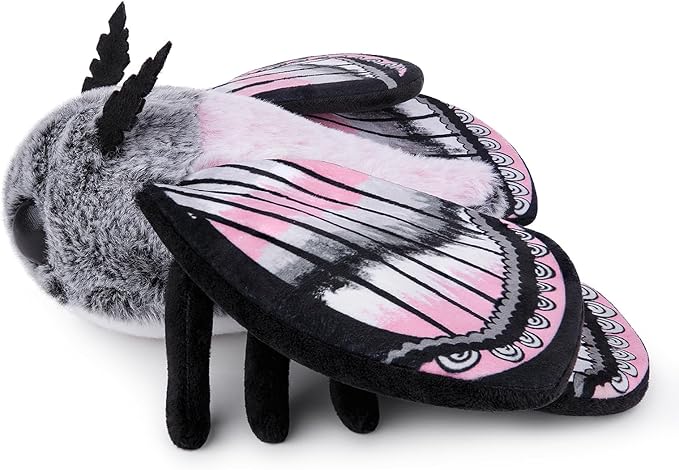 Cute Moth Plush Toy, Grey Moth Stuffed Animals 11in, Handmade Big Mothman Insect Plushie Model Toy, Unique Plush Gift Collection for Kids