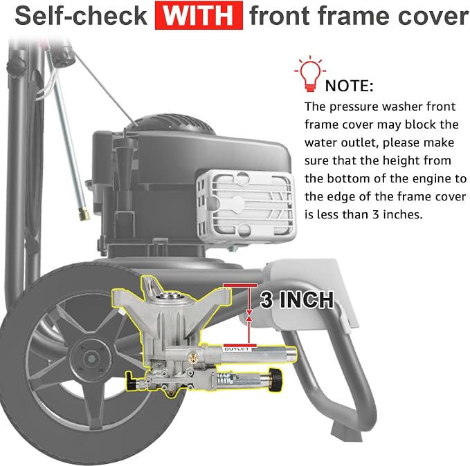 YAMATIC Vertical 7/8" Pressure Washer Pump — Front Inlet/Outlet, 3000 PSI 2.5 GPM — Replacement for Select Troy Bilt, Craftsman, Karcher, Brute, Homelite