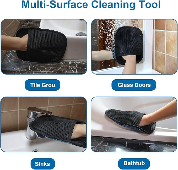 Reusable Cleaning Gloves for Bathtub, Hot Tub,Sink & Shower Surface Cleaner (2 Pack) – Spa Scum Remover & Cleaning Tools, Absorbs Oils & Grime Accessories Deep Cleaning