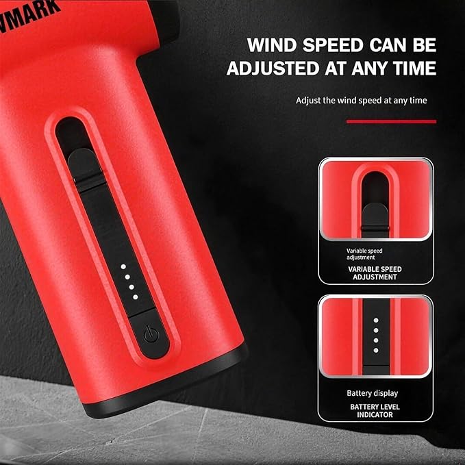 WMARK Compressed Air Duster Rechargeable Cordless-130000RPM Brushless Motor Stepless Control Handheld Mini Blower, 33m/s Wind Speed-Electric Air Duster for PC, Keyboard, Home, Car NG-TB001 (Blue)