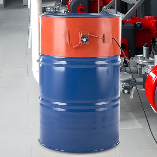 VEVOR Metal Drum Heater, 1200 Watt 10" Width, Pail Heating Band for 55 Gallon Barrel, 86-302℉ Adjustable Thermostat, High Efficiency Silicone Grease Keg Heater, Tested to UL 499 Standard, FCC Listed