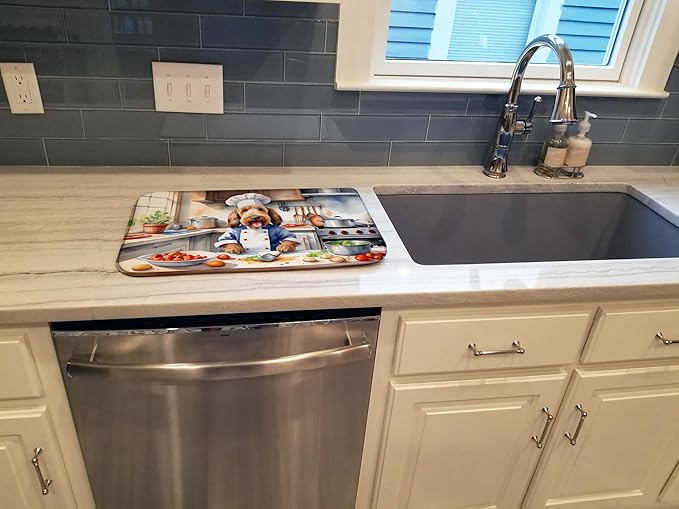 Caroline's Treasures DAC6295DDM Otterhound The Chef Dish Drying Mat Absorbent Dish Drying Mat Pad for Kitchen Counter Dish Drainer Mat for Countertop, 14 x 21", Multicolor