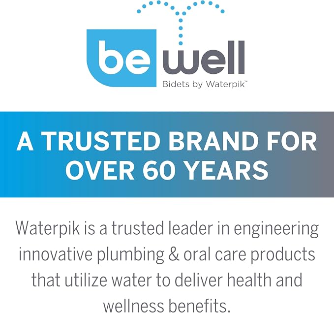 Waterpik BeWell Bidet Attachment BDT-001 Non-Electric Water Spray Angle and Adjustable Pressure, Self-Cleaning, Easy DIY Installation Toilet Seat Sprayer, BDT-001 White
