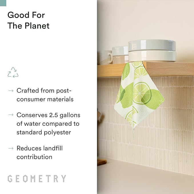 GEOMETRY Dishcloth – Spring & Summer Collection – Quick-Dry, Ultra-Absorbent, Reusable Microfiber Kitchen Towels for Drying & Cleaning - Fruit Fun - 3 Pack
