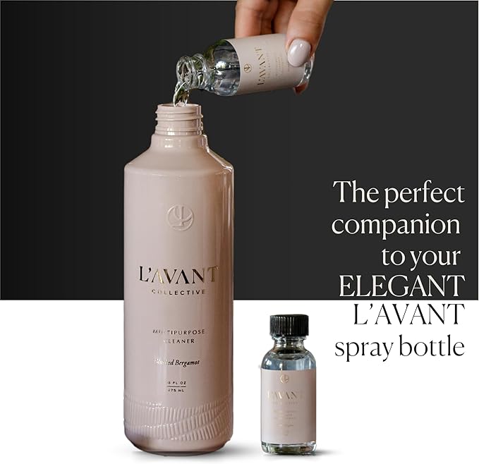 L'AVANT Collective Plant-Based Multipurpose Cleaner Refill All-Natural Cleaning Supplies for Safe Home Cleaning Concentrated, Food-Safe Surface Cleaner with Blushed Bergamot Scent, 1 oz Bottle