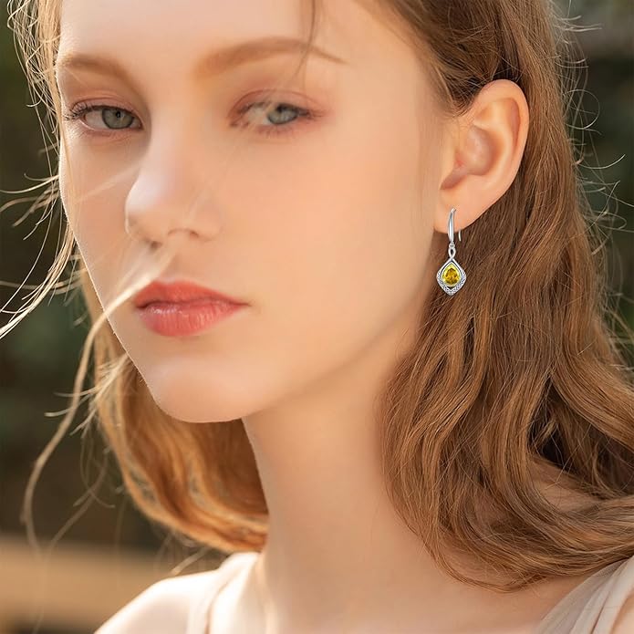 PELOVNY Celtic Knot Filigree Earrings for Women 925 Sterling Silver Moss Agate/Birthstone Infinity Earrings Birthday Christmas Jewelry Gifts for Mom Daughter Wife Sister