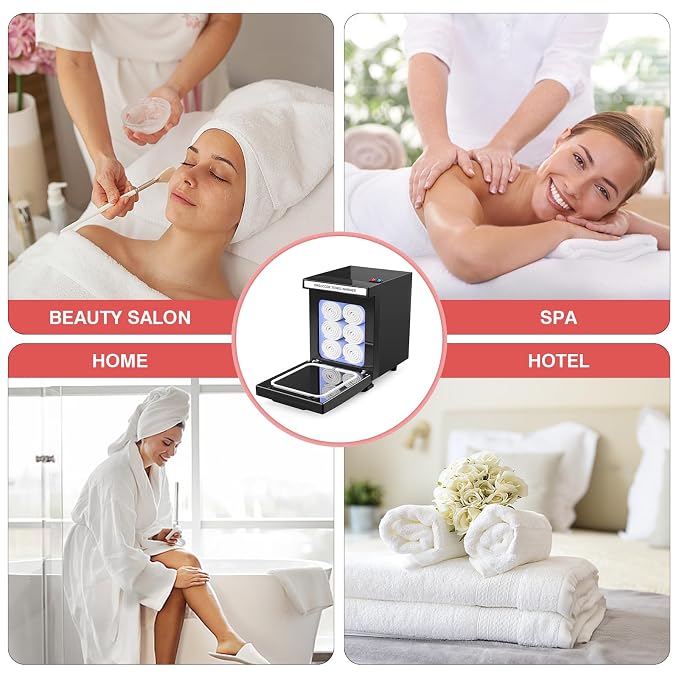 Hot Towel Warmer for Spa, Small Towel Warmer for Esthetician, Mini Towel Warmer for Facial Salon Beauty, Professional Towel Heater Towel Warmer Cabinet(5L-Black)