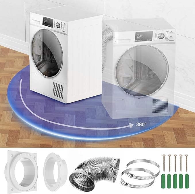 Magnetic Dryer Vent Coupling-Quick Connection and Disconnection,Dryer Vent Hose Magnetic Connector Kit,Strong Magnetic Self-connection Easy to Clean Quick Connector with 4 inch Hose