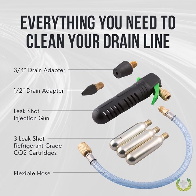 Leak Saver AC Drain Line Cleaner Tool & Leak Sealant Injector | Condensate Line Co2 Drain Gun | AC Drain Line Unclogger