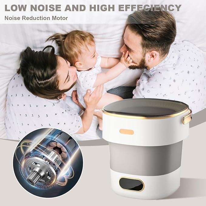 Garvee 13L Mini Portable Washing Machine and Dryer, Folding Compact Small Washer Fully Automatic 3 Cleaning Modes Collapsible Camping Washer for RV Dorm Travel Hotel Laundry