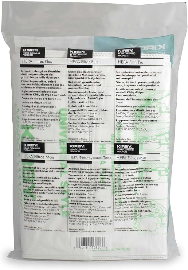 Kirby Vacuum Maintenance Bundle – 6 HEPA Filter Bags & 3 Replacement Belts – Compatible with Kirby Upright Vacuums