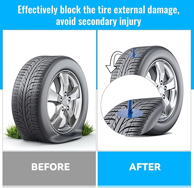 Frienda 48 Pcs Tire Patches Kit Rubber Tire Repair Patch Mushroom Plug Kit Rubber Puncture Repair Plug for Car Motorcycle Truck Bus