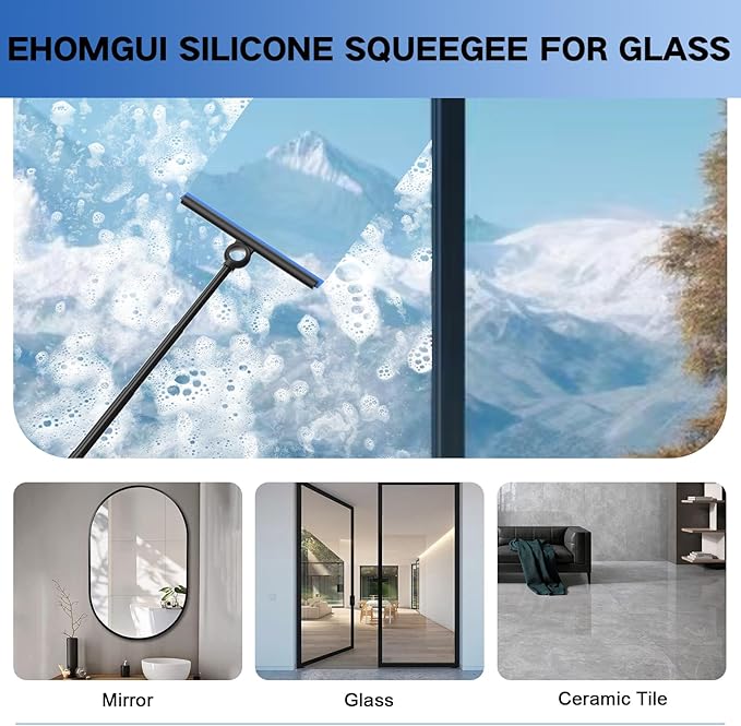 Telescoping Squeegee for Shower and Microfiber Dusters for Cleaning Kit