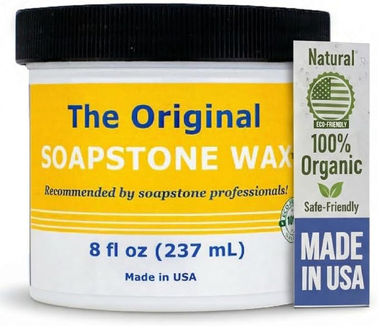 The Original Soapstone Wax | Food-Safe Natural Wax for Soapstone Countertops – Enhances & Darkens Stone, Long-Lasting Protection (8oz)