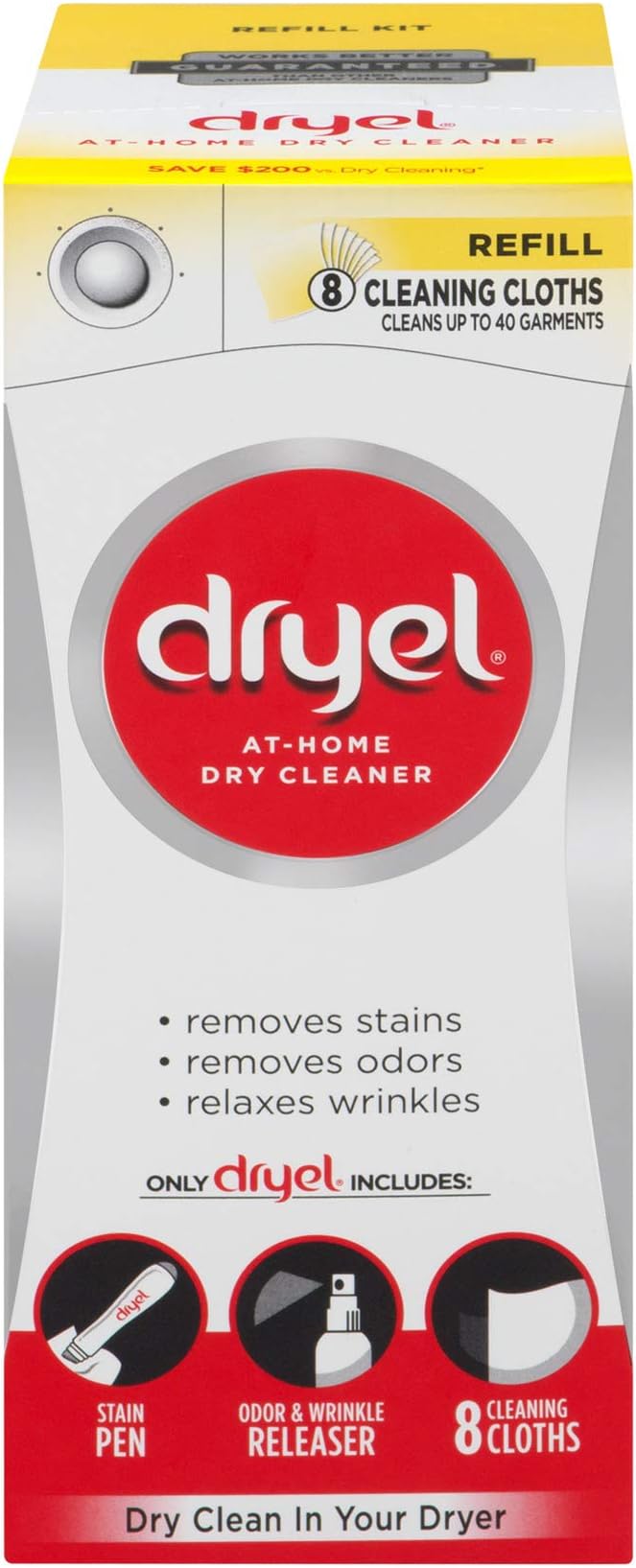 Dryel At-Home Dry Cleaner Refill Kit, 8 Cloths