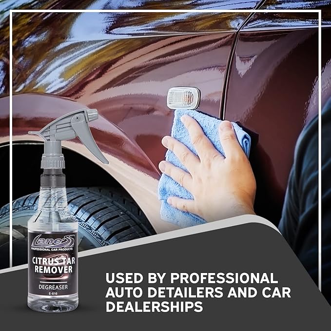 LANE'S Citrus Tar Remover- Tar Remover for Cars, Degreases and Removes Road Tar, Pleasant Citrus Smell, Safe for all Automotives- 16 oz