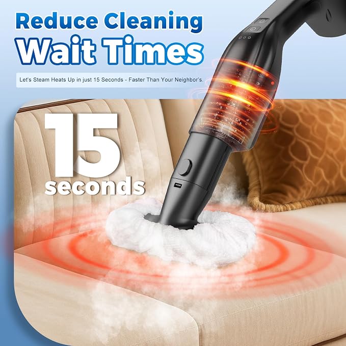 Fast Heating & Heavy Duty Detachable Steam Mop Cleaner with 17 Accessories, Dual-Speed Control 260°F High-Temperature Floor Steam Mop, Power Steady Steam Cleaner for All Floors|Windows|Tile|Grout|Home