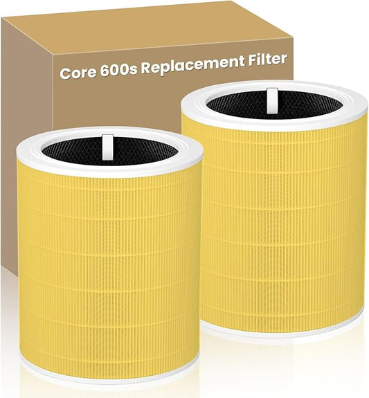 2 Pack Core 600s Pet Replacement Filter Compatible with Levoit Core 600S-P Air Purifier, 3-in-1 H13 True HEPA High-Efficiency Activated Carbon Filter for PET Home Large Room, Core 600S-RF