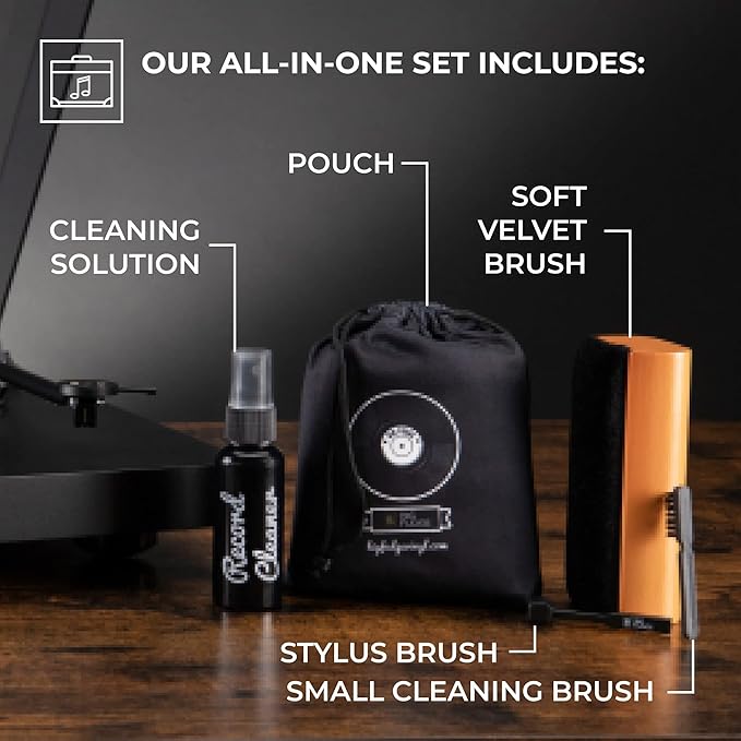 Big Fudge Professional Series Starter Kit: Includes Velvet Vinyl Cleaner Brush, Cleaning Fluid, Stylus Gel, Brush for Velvet and 25x Outer Sleeves, 25x White Inner Sleeves