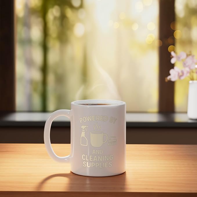 Coffee & Cleaning Supplies Daily Fuel Ceramic Mug, White