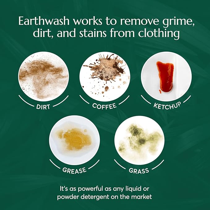 earthwash Laundry Sheets, Scent-Free (32 Loads), The Perfect Plastic Free Detergent Strips, Ideal for TravelHome Use. Biodegradable-Easy Dissolve, True Eco-Wash