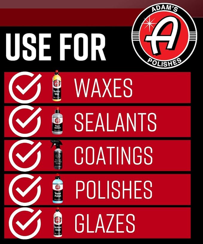 Adam's Polishes Plush Microfiber Applicator Pad (2 Pack) – Microfiber Sponge Car Detailing Applicators | Use with Ceramic Coating for Cars, Car Wax, Paint Sealants, Compound, Polish, Glazes & More