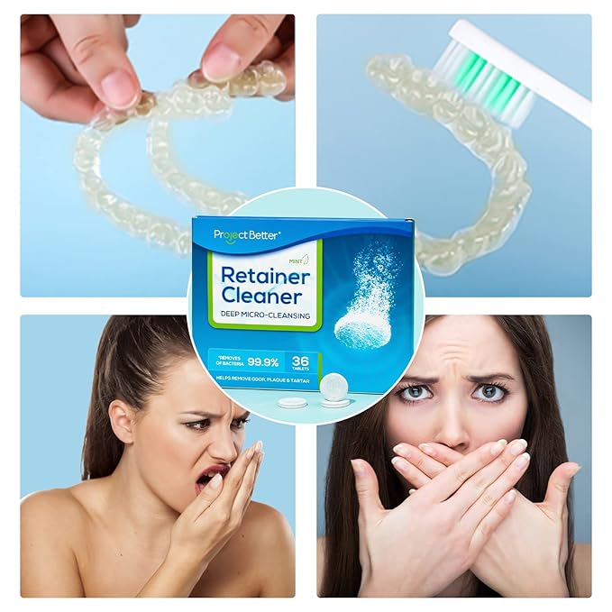 Retainer Cleaner Tablets & Denture Cleaning Tablets （5-mixed favor,156 denture cleaning tablets）