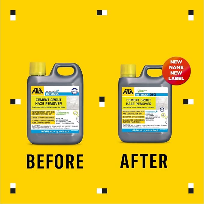 FILA Surface Care Solutions, DETERDEK PRO Cementitious Grout Haze Remover, Effective Against Rust Stain, 1 QT
