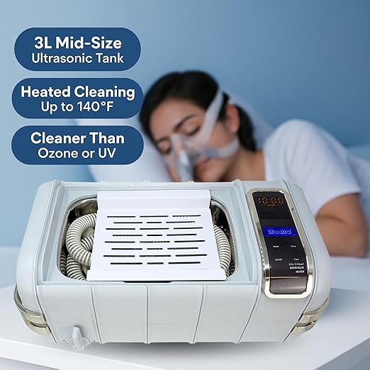 iSonic CPAP Ultrasonic Cleaner – Deep Cleaning for CPAP Masks, Hoses & Sleep Apnea Accessories (Medium)