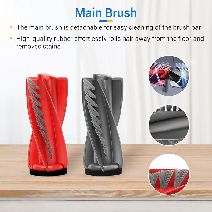 26Pcs Accessories Replacement Parts for Roborock Saros 20, Saros 10R, Qrevo CurvX Robot Vacuum Kit, 2 Main Brush 4 Hepa Filter 6 Mop Pads 6 Side Brush 6 Dust Bags 1 Screwdriver 1 Clean Tool