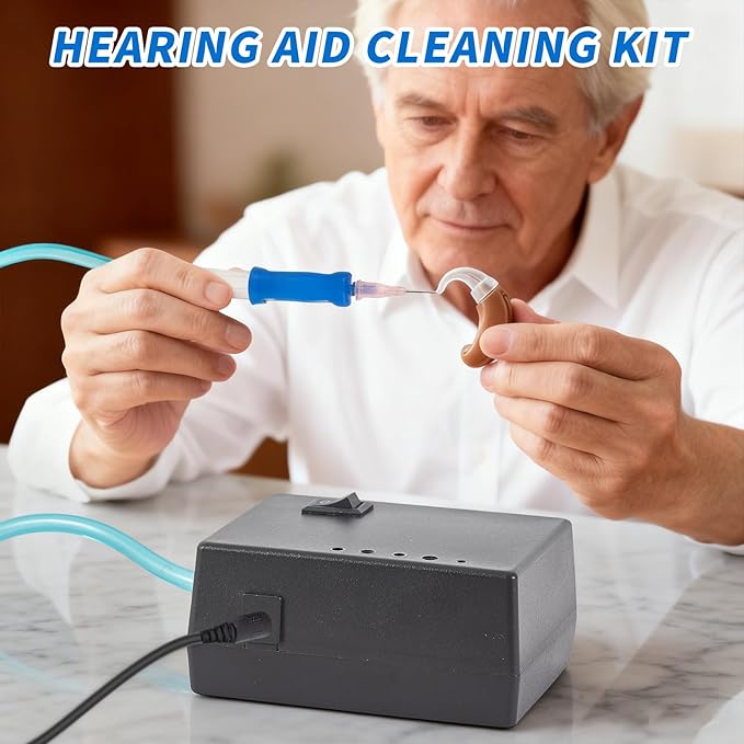Hearing Aid Vacuum Cleaner - Consumer Hearing Aid Cleaner Kit for Cleaning Hearing Aid Inside, Filters, Tubes, Earbuds, Headphones, in-Ear Monitors