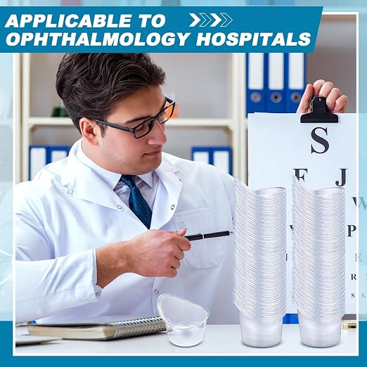Teenyyou 400 Pcs 5ml Eye Wash Cup Disposable Eye Wash Cups Plastic Measuring Cup Portable Cleaning Cups for Rinse and Flush