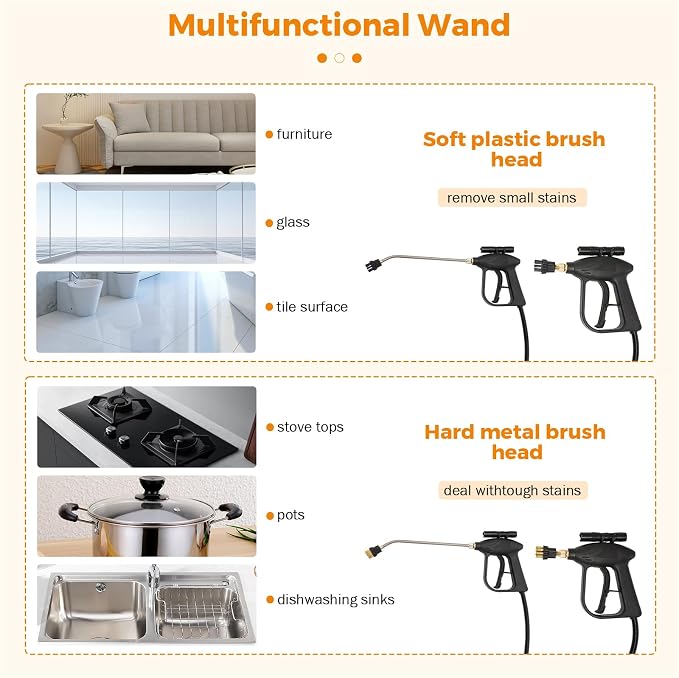 BEAMNOVA High Pressure Handheld Steam Cleaner Cleaning Car Steamer for Auto Detailing Portable Electric Steam Machine Home Use Kitchen Floors